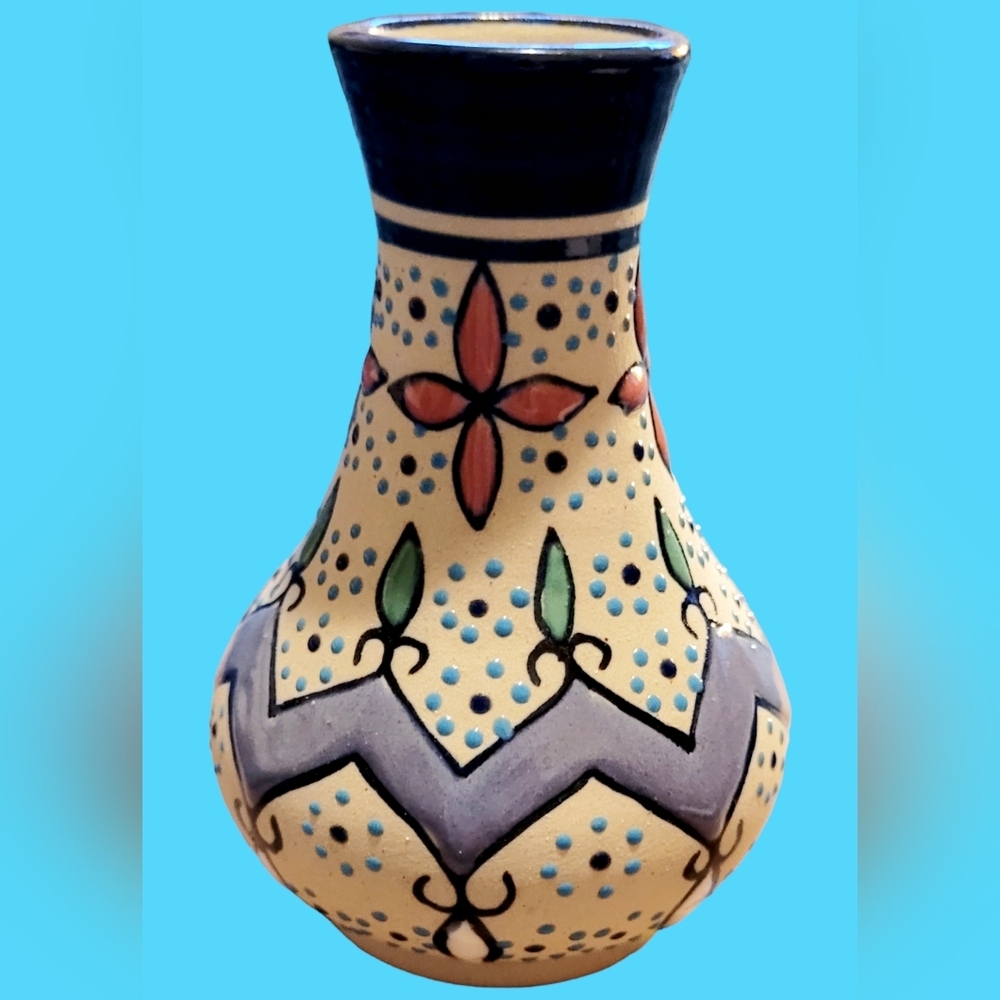 BEAUTIFUL VINTAGE SIGNED JAVIER SERVIN MEXICO TONALA STYLE BUD VASE